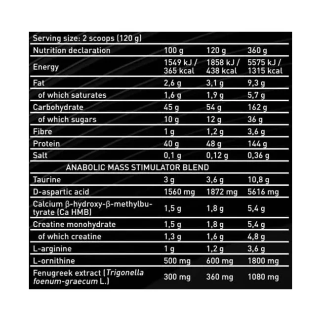 Kevin Levrone Anabolic Mass Gainer 7kg - Image 2